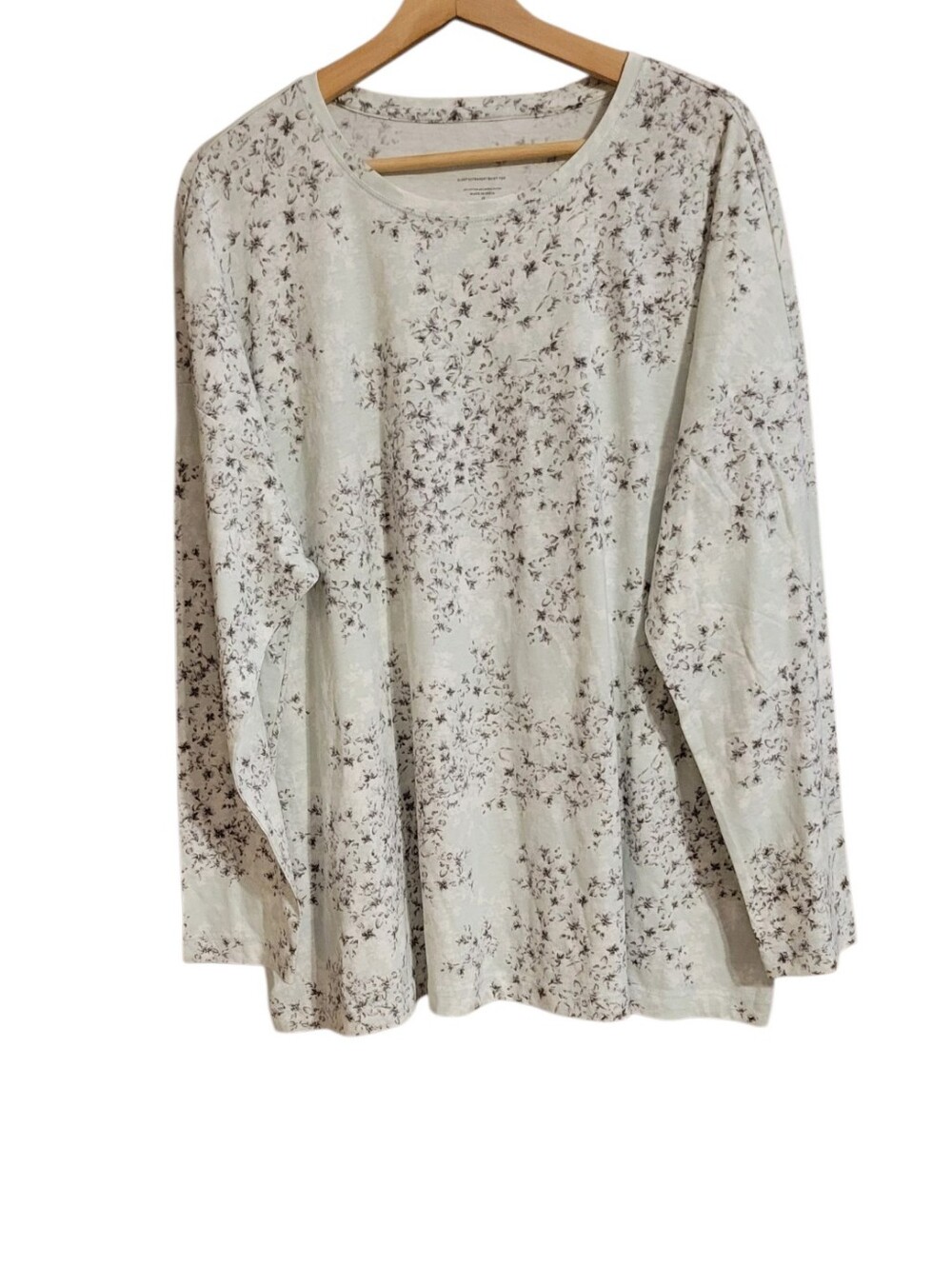 J Jill Sleep Ultrasoft Boxy Blue Floral Top